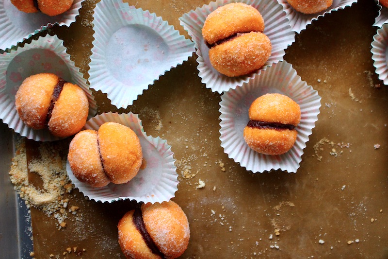 Italian Sweet Peache cookies on a baking sheet 